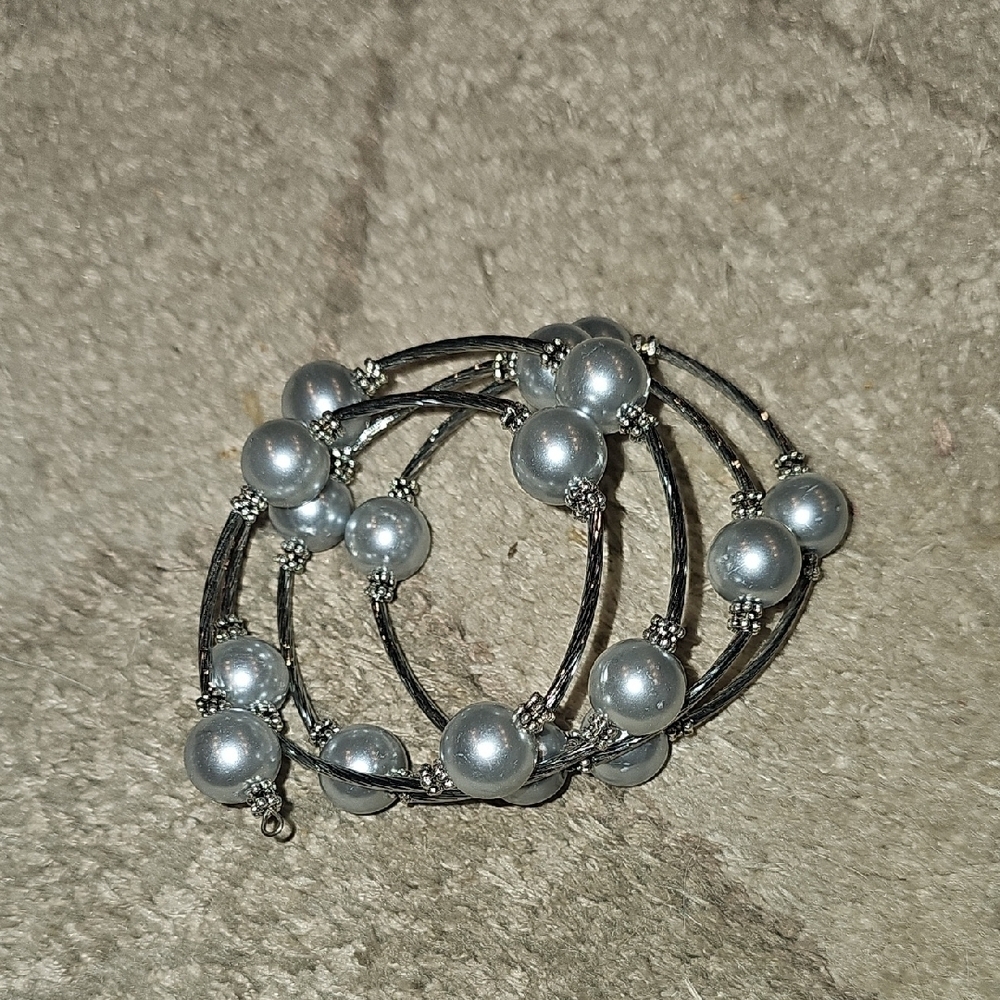 White Shell Pearl Wrap Bracelet